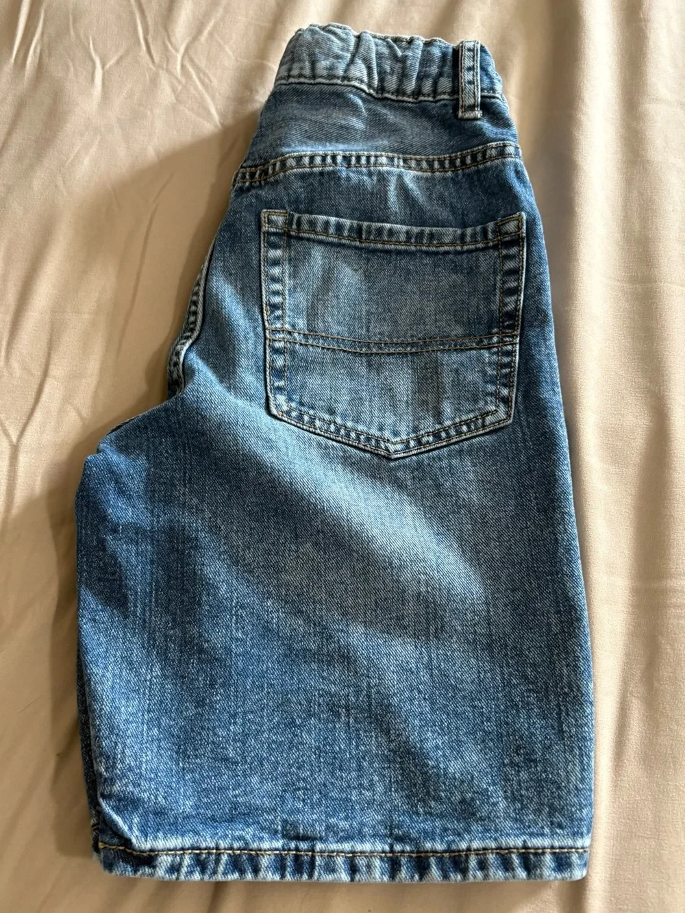 The Children’s Place Boys Light Wash Denim Jean Shorts Size 12 Elastic Waist EUC